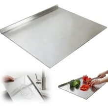 (1 Side 30*30, -) Tagliere acciaio extra grande con bordo, antiscivolo