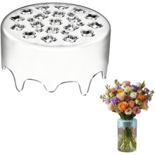 (Clear, -) Stretch Silicone Blossom Grid Flower Arranger, Reusable Floral Grid for Vase