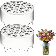 (Clear*2, -) Stretch Silicone Blossom Grid Flower Arranger, Reusable Floral Grid for Vase