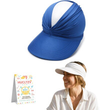 (Royal Blue, One Size) Dames brede rand zonneklep hoed – 50+ UV-bescherming voor strand en golf