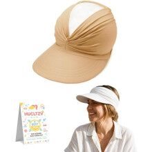(Beige, One Size) Visor de Aba Larga para Mulher, Proteção UV 50+ para Praia