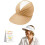 (Beige, One Size) Γυναικείο καπέλο visor φαρδύ γείσο UV50+ - Για παραλία & γκολφ 1