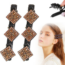 (Square-A, -) Presilha de Cabelo com Cristal Brilhante 2025, Duckbill para Mulher