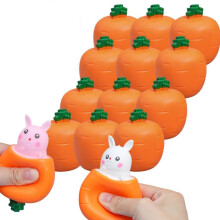 (12pcs, -) Zanahoria conejo emergente blandita, juguete novedad rellenos
