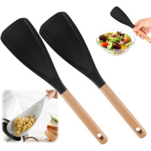 (Black 2pcs, -) 2025 Silikon antihaftbeschichteter Pfannenkochlöffel, multifunktionaler Spatel