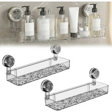 (White 2pcs, -) 2025 gegolfde zuignap opberghouder – wandplank