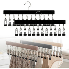 (Black-2pcs, -) Οργανωτής ντουλάπας 360 με 10 κλιπ - Για παντελόνια & φούστες