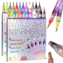 (2 sets, -) 2026 12 Farben Nagelkunst Stifte Set, Marker für Gel Nägel DIY