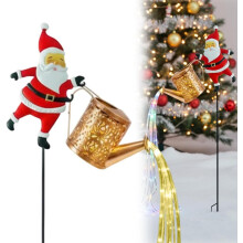 (White, -) Weihnachtsmann Rasenlicht, Solar Kessel vintage Weg Laterne