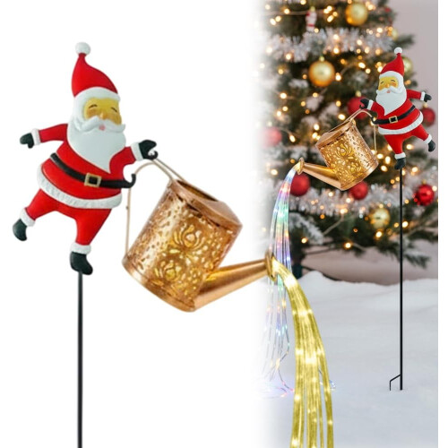 (White, -) Ηλιακό φως διαδρόμου με Santa, βίντατζ φανάρι - Χριστουγεννιάτικο