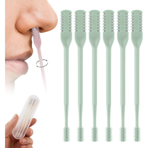 (Green, 6 PCS) Τρίφτης μύτης & αυτιών 2 σε 1 2025, περιστροφική 360 - Αφαίρεση τριχών
