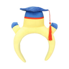 Graduation Themed Cartoon Headband With Red Tassels And Blue Cap