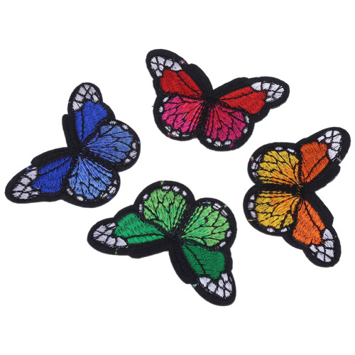 12 Mixed Colour Butterfly Patches