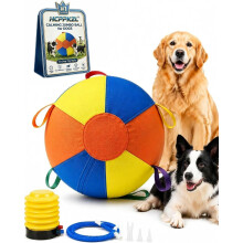 (A, 22in) Pallone calmante 25cm per cani, gonfiabile durevole con manico