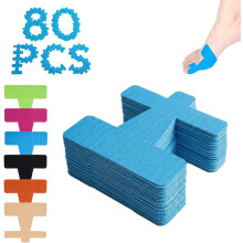 (Blue, 80PCS) 40 stuks voorgeknipte bunion corrector tape – kinesiologie voor grote teen pijnverlichting