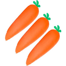 (3pcs, -) 3 zanahorias gigantes blanditas, 5.5" realistas antiestrés regalo
