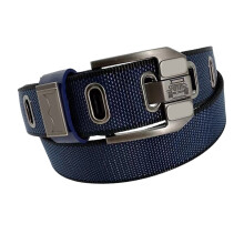 Ceinture en toile unisexe, fermoir à épingle-120cm Bleu
