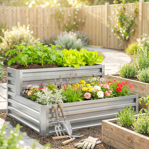 Outsunny Jardinera Gris 120 x 101 x 58 cm 1