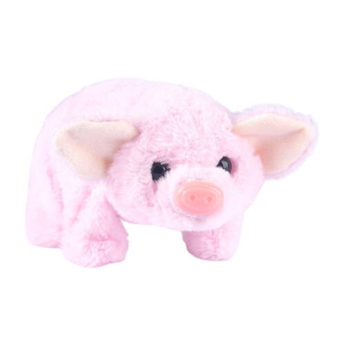 Jouet animal interactif, cochon électrique doux, avec sons-Rose