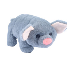 Adorable Plush Pig Toy Soft Interactive Animal Toy For-Gray