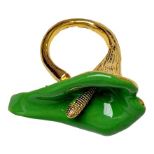 Lovely Floral Design Adjustable Band Rings Jewelry Item-Green