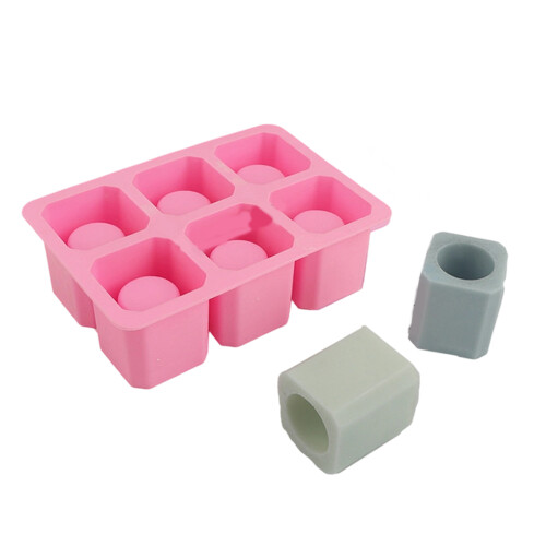 6 Piece Hollow Ice Cup Maker Molds Easy To Remove And-Pink