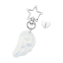 Elegante engelvleugel sleutelhanger acryl charme decoratie-Wit
