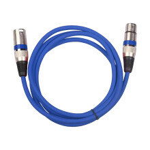 Kwaliteit 3-pins XLR man-vrouw kabel voor microfoons en-1m Blauw