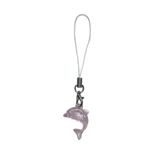 Playful Small Dolphin Pendant Keyring For Customizing Your-Pink