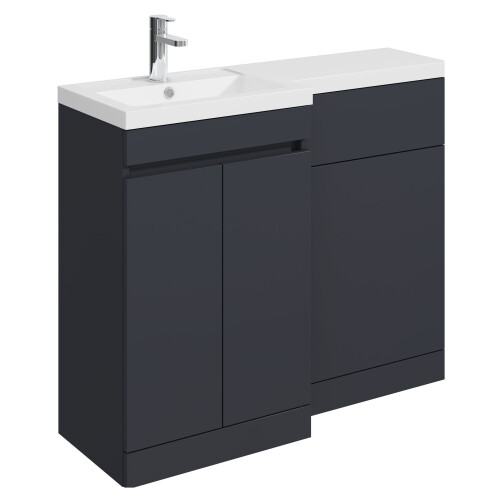 Balterley Balterley Tean 1000mm Floor Standing Compact Unit with Left Hand Polymarble Basin - Dark Grey 2