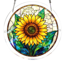 Bloemthema gebrandschilderd glas hangend ornament voor-30