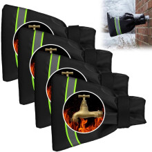 (Green, 4 Pieces) Outdoor Faucet Cover for Winter Freeze Protection, Reusable