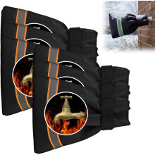 (Orange, 6 Pieces) Outdoor Faucet Cover for Winter Freeze Protection, Reusable
