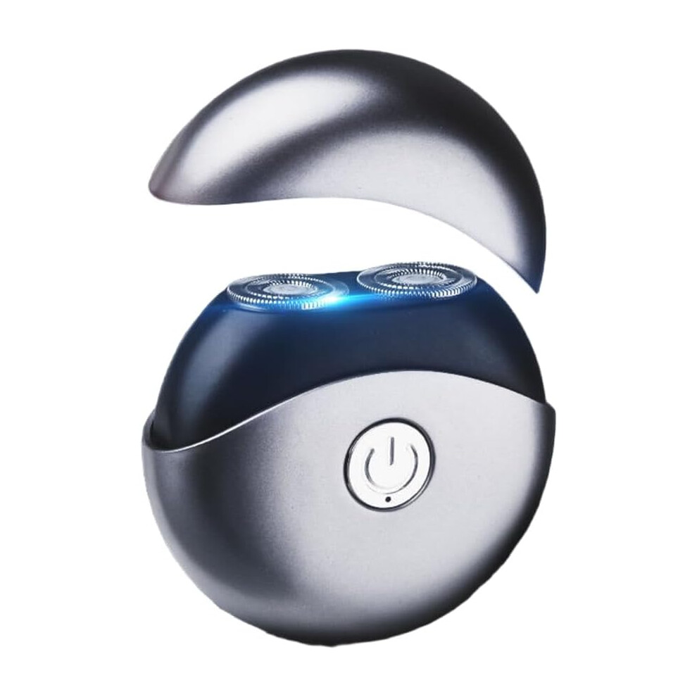 Oimg (Silver, -) Rechargeable Dual-Head Mini Electric Shaver, Portable For Men
