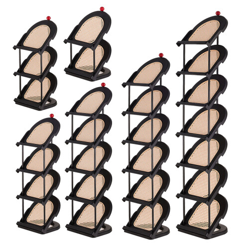 Modern Entryway Shoe Rack Freestanding Shoe Storage-Black 4 1