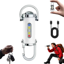 (White, -) Orvyla 1200lm super helle Mini Schlüsselanhänger Taschenlampe, wiederaufladbar