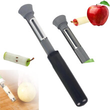 (B, 1PCS) 2026 2-in-1 Edelstahl Obstentkerner & Schäler, Küchen Apfelwerkzeug