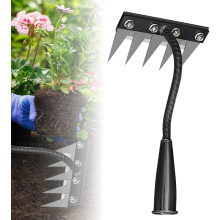(5 Teeth, -) 2025 5-Zahn Kohlenstoffstahl Garten Jäterechen, Handziehwerkzeug für Unkraut