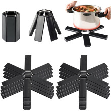(8pcs, -) Aislante calor plegable 2025, protector ollas sartenes cocina