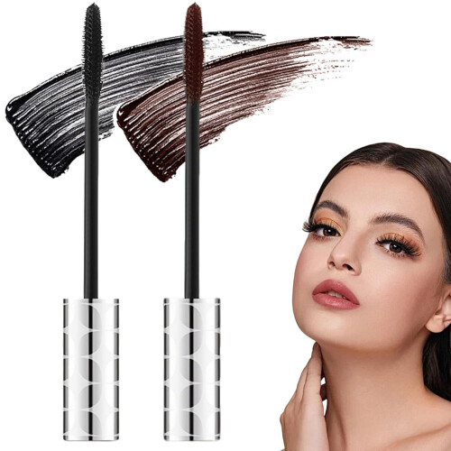 (2pcs-Black+Brown, -) Μάσκαρα για γυναίκες άνω των 60, χωρίς σβόλους - Μακράς διαρκείας