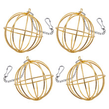 4PCS Small Animal Cage Feeder Food Ball Grass Feeder For-gold