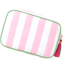 Stylish Striped Makeup Case Water Resistant Bathroom-Pink