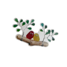 Colored Acrylic Bird Wall Ornament for Doorway-2 rainbow birds