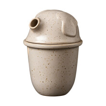 Ceramic Drinking Mug With Special Straw-White elephant cup