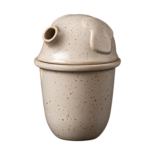 Ceramic Drinking Mug With Special Straw-White elephant cup