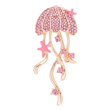 Broche en métal tendance ornée de strass en pierre de-Rose