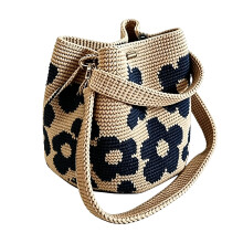 Elegante gehaakte bloemhandtas Unieke schoudertas Dames-Blauw