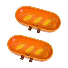 2Pieces Ceramic Small Animal Bowls For Hamsters-loaf of bread