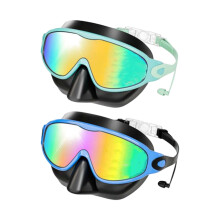 Pack Of 2 Pair Youth Swim Goggles No Latex- Black green gold