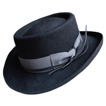 Stage Performances Hat Sweatproof Hat Fisherman-black gray bow